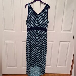 Apt. 9 Navy and Light Blue High Low Dress